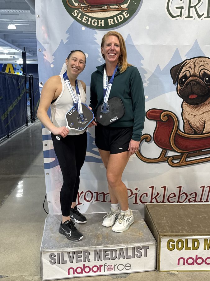 Pickleball players at a national championship — the moment after the match